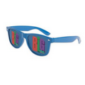 Blue Iconic Sunglasses w/ Pinhole Printed Lens